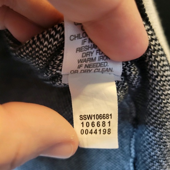 J Jill Top Women Pull Over Sweater Black White 100% Cotton - Picture 4 of 5